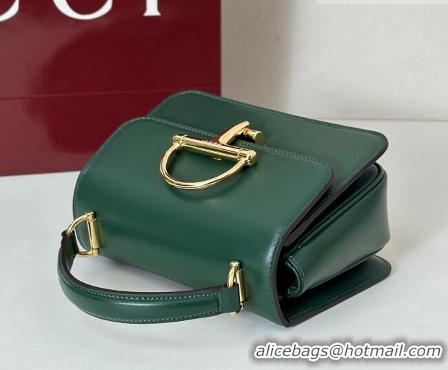 Well Crafted Gucci Siena Leather small top handle bag with Half Horsebit 855536 Green 2026