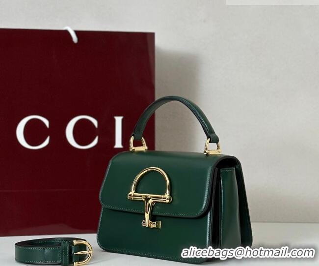 Well Crafted Gucci Siena Leather small top handle bag with Half Horsebit 855536 Green 2026