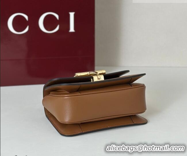 Promotional Gucci Siena Leather small top handle bag with Half Horsebit 855536 Brown 2026