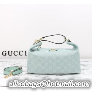 Best Price Gucci Vanity medium top handle bag in GG Canvas 857799 Icy Blue 2026
