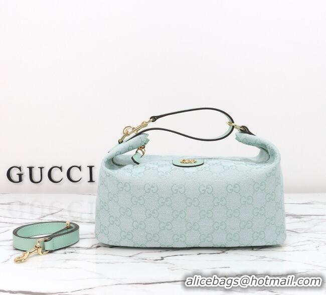 Best Price Gucci Vanity medium top handle bag in GG Canvas 857799 Icy Blue 2026