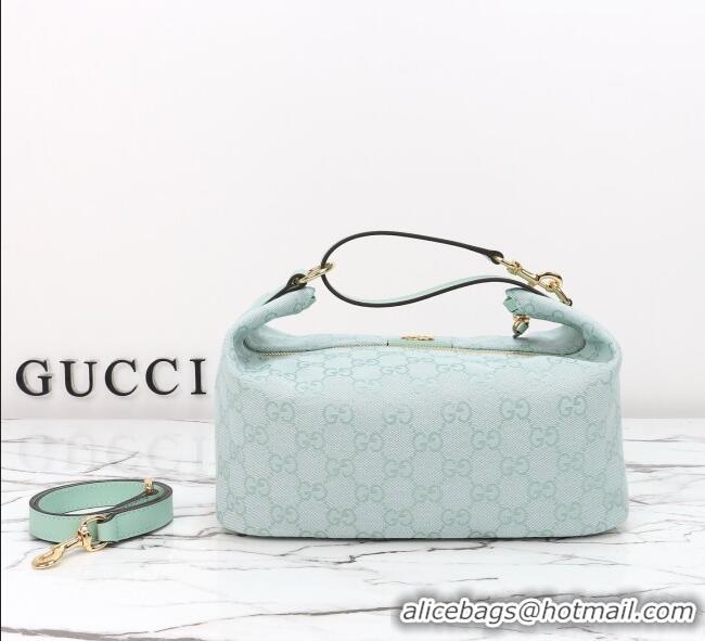 Best Price Gucci Vanity medium top handle bag in GG Canvas 857799 Icy Blue 2026