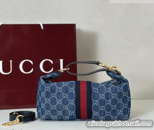 Shop Duplicate Gucci Vanity medium top handle bag in GG Denim 857799 Blue 2026