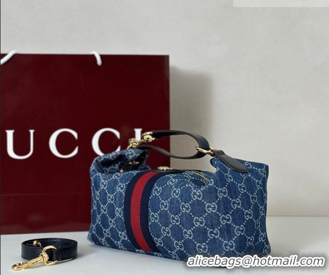 Shop Duplicate Gucci Vanity medium top handle bag in GG Denim 857799 Blue 2026