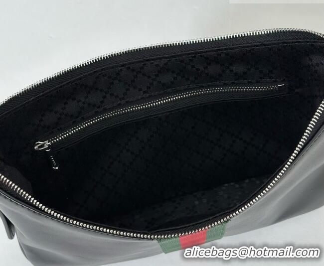 Grade Design Gucci Lunetta Leather small crossbody bag with web 863406 Black 2026