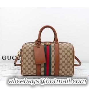 Grade Discount Gucci Ophidia medium boston bag in GG Canvas 857595 Beige/Brown 2026