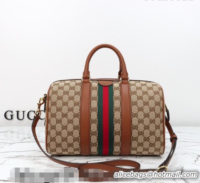 Grade Discount Gucci Ophidia medium boston bag in GG Canvas 857595 Beige/Brown 2026