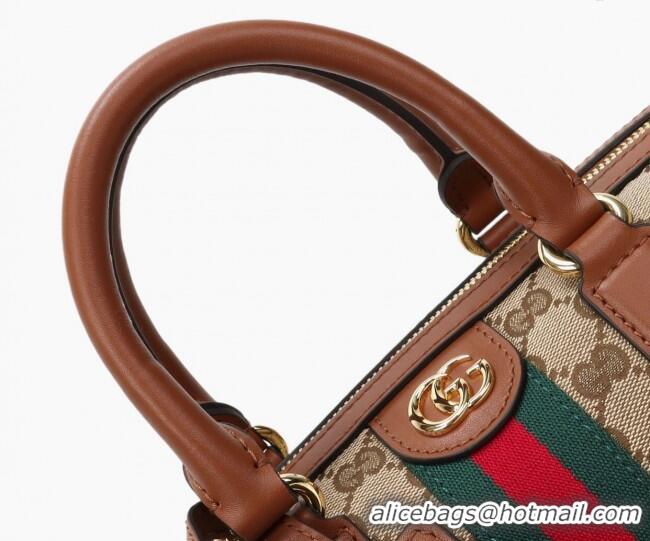 Grade Discount Gucci Ophidia medium boston bag in GG Canvas 857595 Beige/Brown 2026