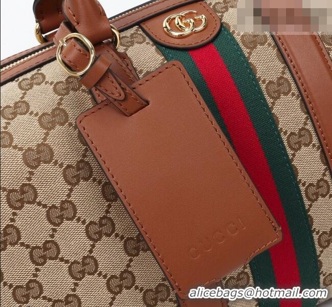Grade Discount Gucci Ophidia medium boston bag in GG Canvas 857595 Beige/Brown 2026