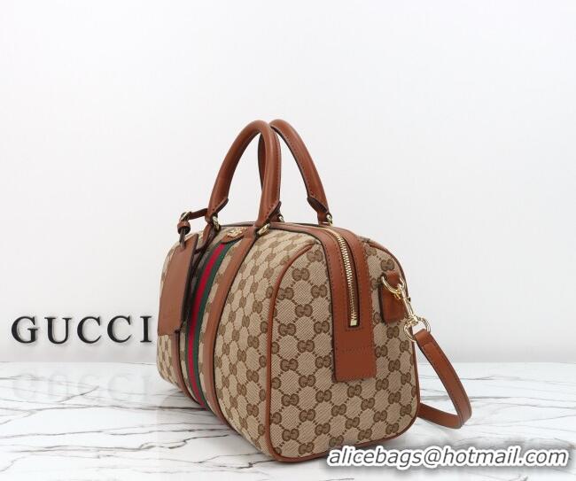 Grade Discount Gucci Ophidia medium boston bag in GG Canvas 857595 Beige/Brown 2026