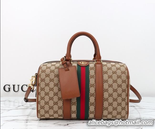 Grade Discount Gucci Ophidia medium boston bag in GG Canvas 857595 Beige/Brown 2026