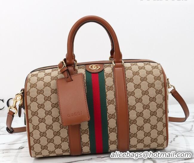 Grade Discount Gucci Ophidia medium boston bag in GG Canvas 857595 Beige/Brown 2026