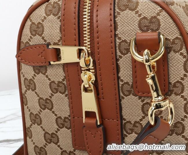 Grade Discount Gucci Ophidia medium boston bag in GG Canvas 857595 Beige/Brown 2026