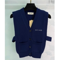 Top Grade Miu Miu Wool Vest MM122506 Dark Blue 2025