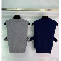 Top Grade Miu Miu Wool Vest MM122506 Dark Blue 2025