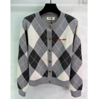 Top Grade Miu Miu Wool Cashmere Cardigan MM122511 Grey 2025