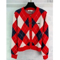 Good Quality Miu Miu Wool Cashmere Cardigan MM122511 Red 2025