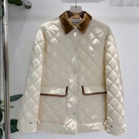 Best Price Miu Miu Quilted Jacket MM122513 White 2025