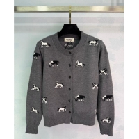 Super Quality Miu Miu Embroidered Cardigan MM122514 Grey 2025