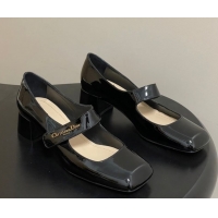 Sumptuous Dior Patent Leather Mary Janes Pumps 4cm Black DR121704 1217069