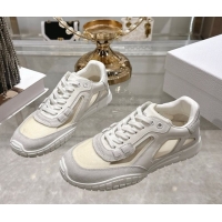 Top Grade Dior Tech Sneakers in Calfskin with Suede and Transparent Mesh White 1217076