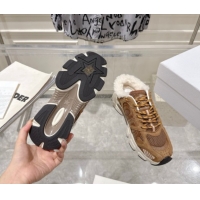 Low Price Dior Chrono Sneaker Mules in Suede and Mesh Camel Brown 1217079