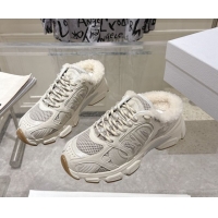 Best Product Dior Chrono Sneaker Mules in Leather-Effect and Mesh Grey 1217080