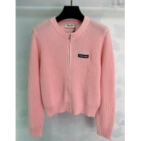 Unique Grade Miu Miu Wool Knit Cardigan MM122514 Pink 2025