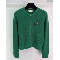 Unique Grade Miu Miu Wool Knit Cardigan MM122514 Green 2025