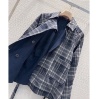 Famous Brand Miu Miu Reversible Coat MM122515 Blue 2025