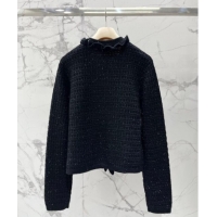 Top Grade Miu Miu Ruffled Cardigan MM122516 Black 2025