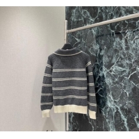 Good Product Miu Miu Wool Cashmere Striped Sweater MM122518 Grey 2025
