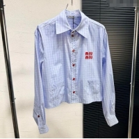 Top Quality Miu Miu Plaid Shirt MM122522 Blue/Red 2025
