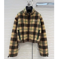 Super Quality Miu Miu Plaid Jacket MM122526 Beige 2025