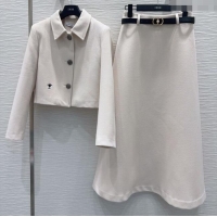 Top Grade Dior Jacket and Skirt Set DR122601 Grey White 2025
