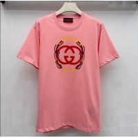 Popular Style Gucci Cotton T-Shirt GG122601 Pink 2025