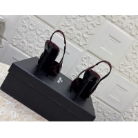 Classic Hot Saint Laurent Romy Slingback Pumps 10.5cm in Patent Leather Burgundy 1028084