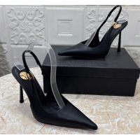 Good Product Saint Laurent Vendome Slingback Pumps 10.5cm in Calf Leather Black 1028097