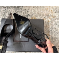 Shop Duplicate Saint Laurent Slingback Pumps 10.5cm in Calf Leather Black/Silver 1028101