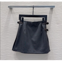 Big Discount Prada Mini Skirt with Buckles PR122607 Grey 2025