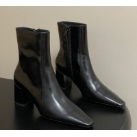 Good Product Saint Laurent Rainer Heel Ankle Boots 7.5cm in Shiny Leather Black 1028105