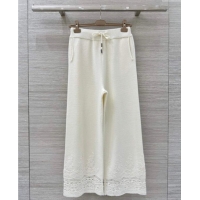 Grade Design Ermanno Scervino Cashmere Lace Knit Pants ES122605 White 2025
