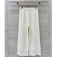 Grade Design Ermanno Scervino Cashmere Lace Knit Pants ES122605 White 2025