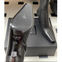 Shop Cheap Saint Laurent Jill Heel Ankle Boots 7.5cm in Calf Leather Black 1028112