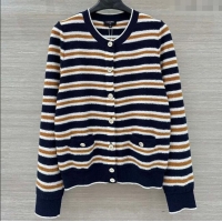 Buy Inexpensive Chanel Striped Cardigan CH122602 Blue 2025