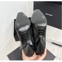 Perfect Saint Laurent Niki Heel Ankle Boots 10cm with YSL Strap in Calf Leather Black 1028116