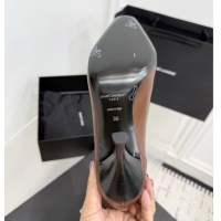 1:1 aaaaa Saint Laurent Niki Heel Ankle Boots 10cm with YSL Strap in Calf Leather Brown 1028117