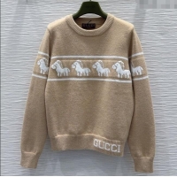 Top Grade Gucci Wool Sweater GG122605 Beige 2025