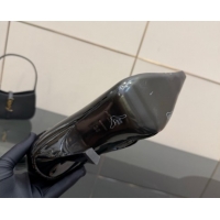 Luxury Saint Laurent Patent Leather Heel Ankle Boots 11cm with Metallic Point Black 1028123