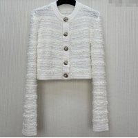 Unique Grade Balmain Tweed Jacket BM122605 White 2025